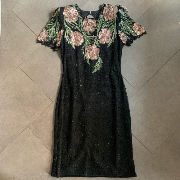 Vintage Silk Scala Beaded Dress - Picture 3 of 7